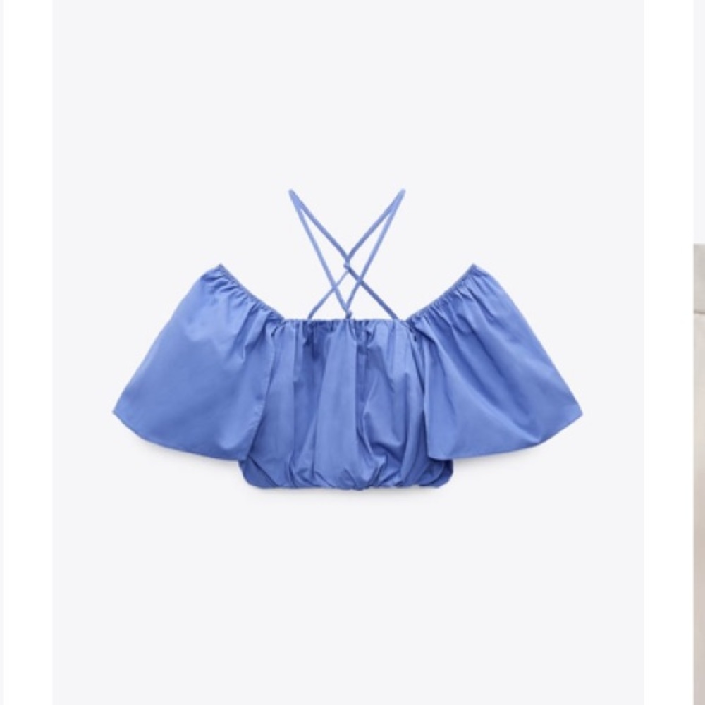 Zara blue crop top